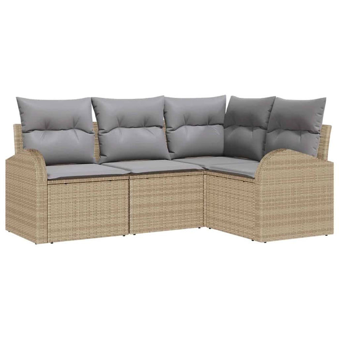 Set de canapele pentru grădină 4 pcs Beige și gri deschis - WALTI WALTI