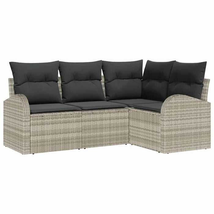 Set de canapele pentru grădină 4 pcs Gri deschis Rattan poli - WALTI WALTI