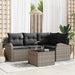 Set de canapele pentru grădină cu pernă 5 pcs Gri Rattan poli - WALTI WALTI