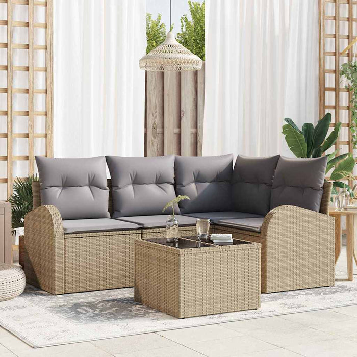 Set de canapele pentru grădină 5 pcs Bej și gri deschis - WALTI WALTI