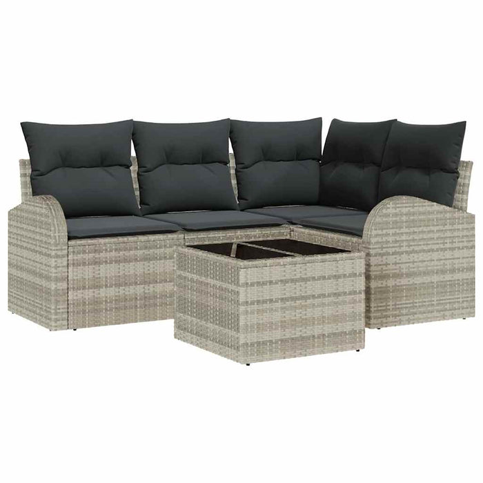 Set de canapele pentru grădină 5 pcs Gri deschis Rattan poli - WALTI WALTI