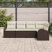Set de canapele pentru grădină 5 pcs Maro și alb Rattan poli - WALTI WALTI