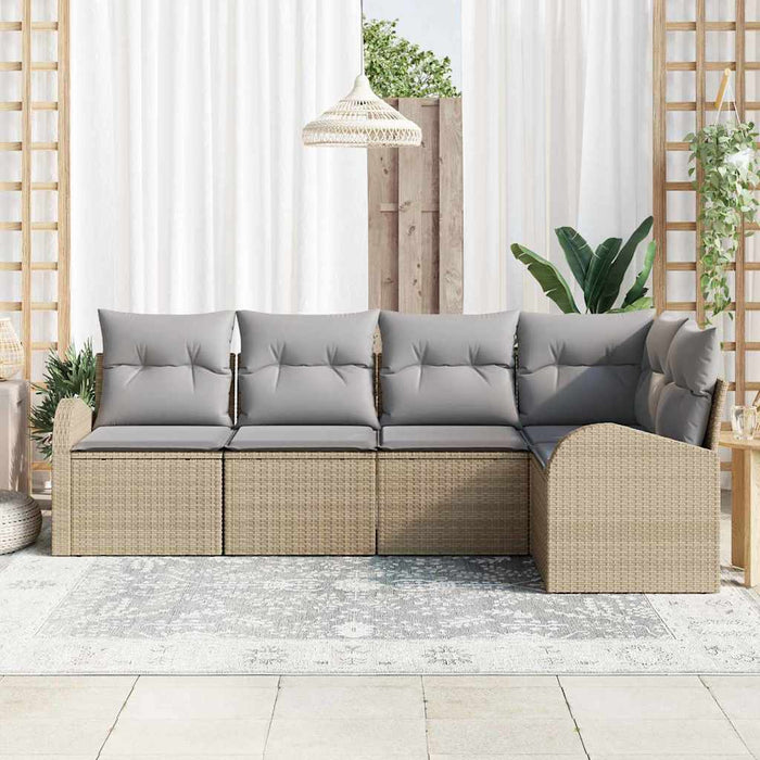 Set de canapele pentru grădină cu pernă 5 pcs Bej, gri deschis - WALTI WALTI