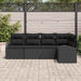 Set de canapele pentru grădină cu pernă 5 pcs Negru Rattan poli - WALTI WALTI