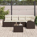 Set de canapele pentru grădină 6 pcs Maro și alb Rattan poli - WALTI WALTI