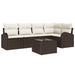Set de canapele pentru grădină 6 pcs Maro și alb Rattan poli - WALTI WALTI