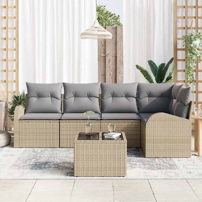 Set de canapele pentru grădină cu pernă 6 pcs Bej, gri deschis - WALTI WALTI