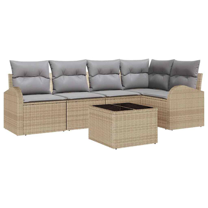 Set de canapele pentru grădină cu pernă 6 pcs Bej, gri deschis - WALTI WALTI
