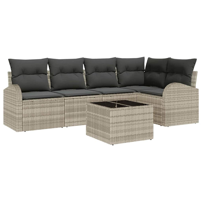 Set de canapele pentru grădină 6 pcs Gri deschis Rattan poli - WALTI WALTI