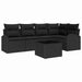 Set de canapele pentru grădină cu pernă 6 pcs Negru Rattan poli - WALTI WALTI