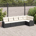 Set de canapele pentru grădină 6 pcs Negru, alb Rattan poli - WALTI WALTI