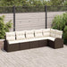 Set de canapele pentru grădină 6 pcs Maro și alb Rattan poli - WALTI WALTI