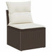 Set de canapele pentru grădină 6 pcs Maro și alb Rattan poli - WALTI WALTI