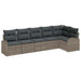 Set de canapele pentru grădină cu pernă 6 pcs Gri Rattan poli - WALTI WALTI
