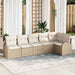 Set de canapele pentru grădină 6 pcs Bej, alb Rattan poli - WALTI WALTI