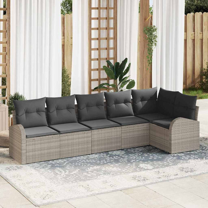Set de canapele pentru grădină 6 pcs Gri deschis Rattan poli - WALTI WALTI