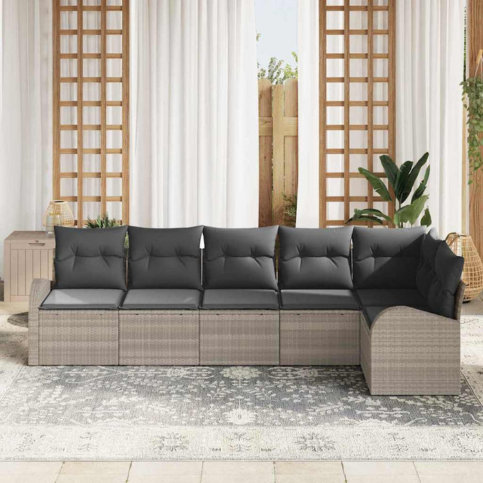 Set de canapele pentru grădină 6 pcs Gri deschis Rattan poli - WALTI WALTI