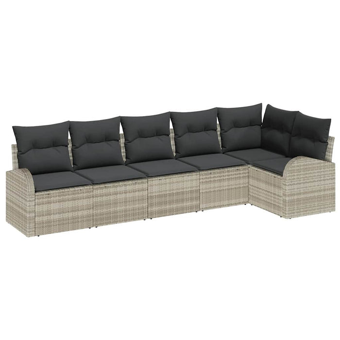 Set de canapele pentru grădină 6 pcs Gri deschis Rattan poli - WALTI WALTI