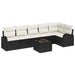 Set de canapele pentru grădină 7 pcs Negru, alb Rattan poli - WALTI WALTI