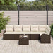 Set de canapele pentru grădină 7 pcs Maro și alb Rattan poli - WALTI WALTI