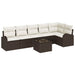 Set de canapele pentru grădină 7 pcs Maro și alb Rattan poli - WALTI WALTI