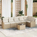 Set de canapele pentru grădină 7 pcs Bej, alb Rattan poli - WALTI WALTI