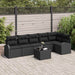 Set de canapele pentru grădină cu pernă 7 pcs Negru Rattan poli - WALTI WALTI