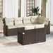 Set de canapele pentru grădină 7 pcs Maro și alb Rattan poli - WALTI WALTI