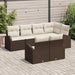 Set de canapele pentru grădină 7 pcs Maro și alb Rattan poli - WALTI WALTI