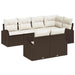 Set de canapele pentru grădină 7 pcs Maro și alb Rattan poli - WALTI WALTI