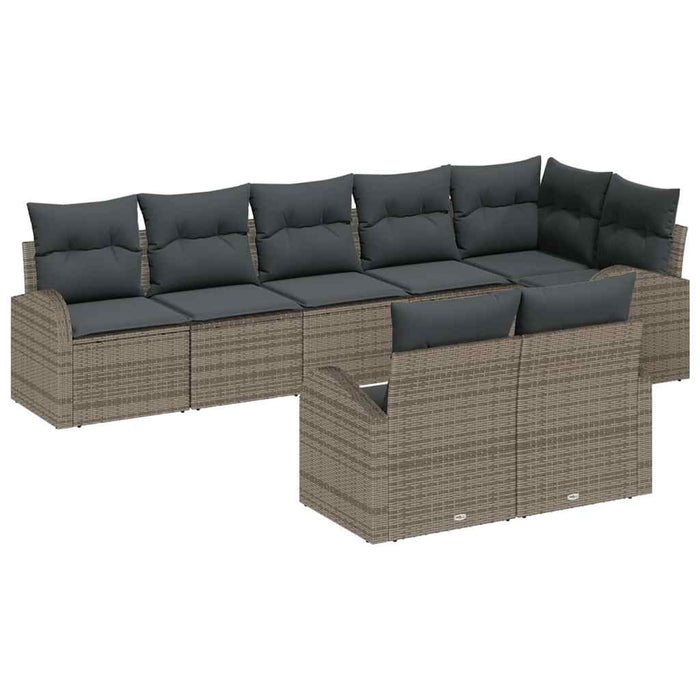 Set de canapele pentru grădină cu pernă 8 pcs Gri Rattan poli - WALTI WALTI