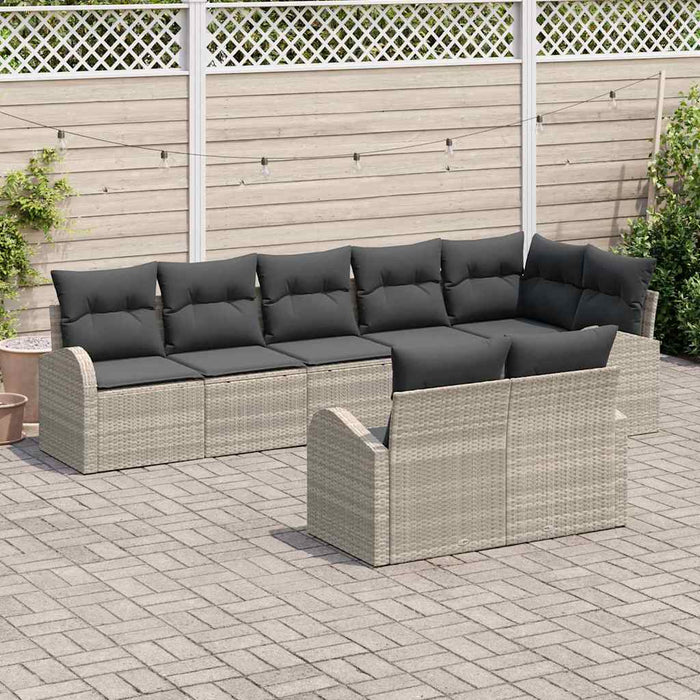Set de canapele pentru grădină 8 pcs Gri deschis Rattan poli - WALTI WALTI