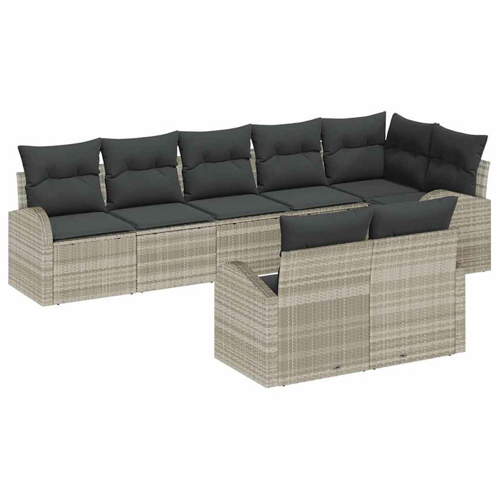 Set de canapele pentru grădină 8 pcs Gri deschis Rattan poli - WALTI WALTI