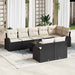 Set de canapele pentru grădină 9 pcs Negru și alb Rattan poli - WALTI WALTI