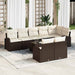 Set de canapele pentru grădină 9 pcs maro și alb Rattan poli - WALTI WALTI