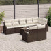 Set de canapele pentru grădină 9 pcs maro și alb Rattan poli - WALTI WALTI