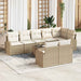 Set de canapele pentru grădină 9 pcs Bej și alb Rattan poli - WALTI WALTI