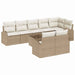 Set de canapele pentru grădină 9 pcs Bej și alb Rattan poli - WALTI WALTI