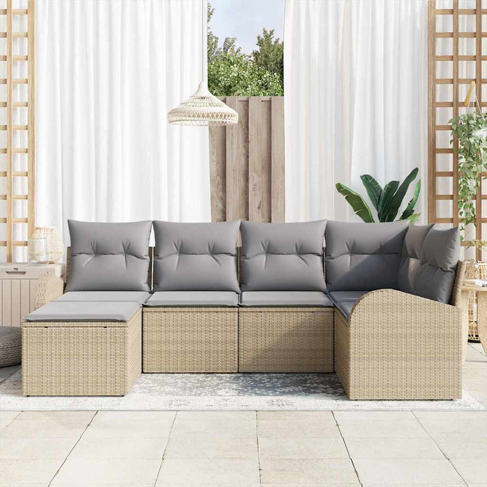 Set de canapele pentru grădină cu pernă 6 pcs Bej, gri deschis - WALTI WALTI