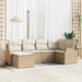 Set de canapele pentru grădină 6 pcs Bej, alb Rattan poli - WALTI WALTI