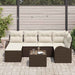 Set de canapele pentru grădină 7 pcs Maro și alb Rattan poli - WALTI WALTI