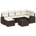 Set de canapele pentru grădină 7 pcs Maro și alb Rattan poli - WALTI WALTI