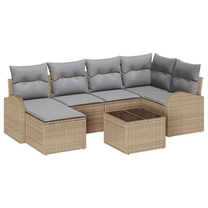 Set de canapele pentru grădină cu pernă 7 pcs Bej, gri deschis - WALTI WALTI