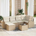 Set de canapele pentru grădină 7 pcs Bej, alb Rattan poli - WALTI WALTI