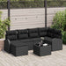 Set de canapele pentru grădină cu pernă 7 pcs Negru Rattan poli - WALTI WALTI