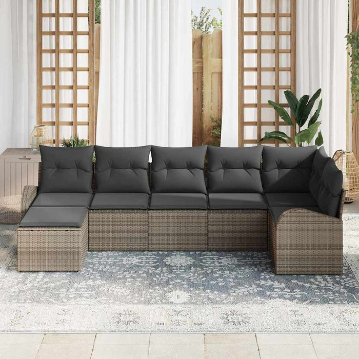 Set de canapele pentru grădină 7 pcs Gri Rattan poli - WALTI WALTI