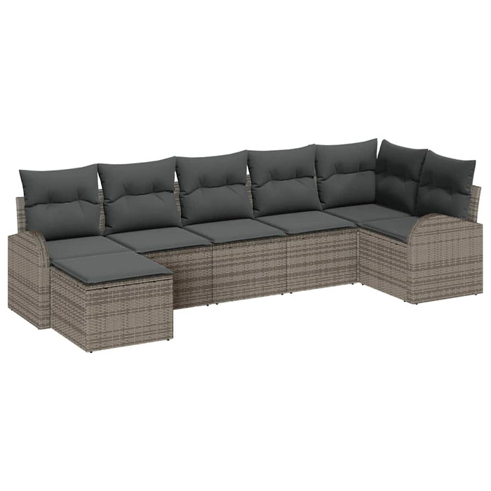 Set de canapele pentru grădină 7 pcs Gri Rattan poli - WALTI WALTI