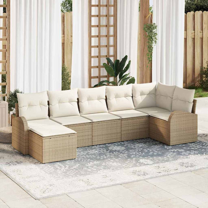 Set de canapele pentru grădină 7 pcs Bej Rattan poli - WALTI WALTI