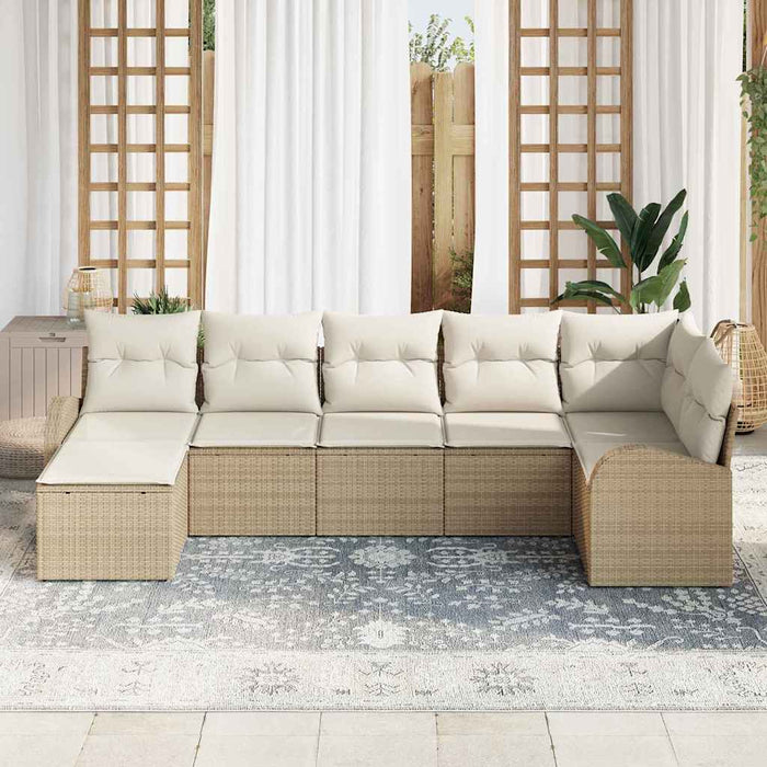 Set de canapele pentru grădină 7 pcs Bej Rattan poli - WALTI WALTI