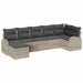 Set de canapele pentru grădină 7 pcs Gri deschis Rattan poli - WALTI WALTI
